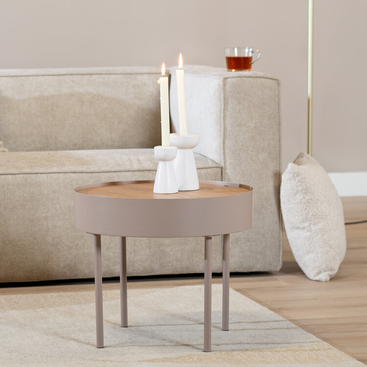 Couchtisch rund Zita taupe