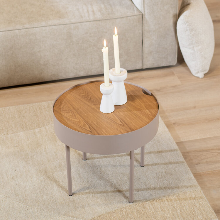 Couchtisch rund Zita taupe