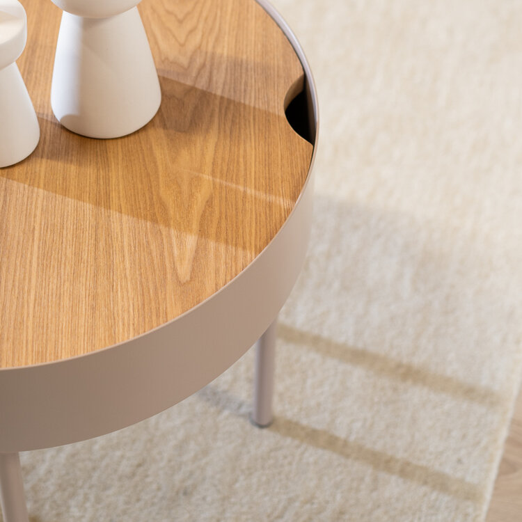 Couchtisch rund Zita taupe