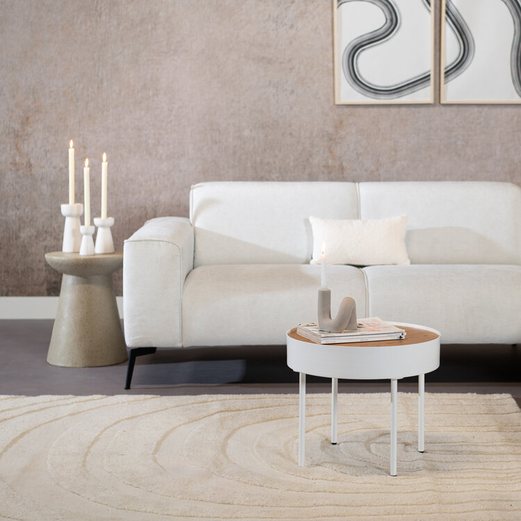 Couchtisch rund Zita weiß