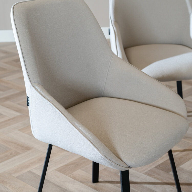 Esszimmerstuhl Lova recycelter Stoff hellgrau