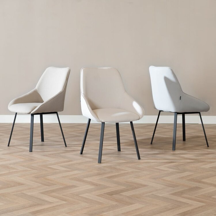 Esszimmerstuhl Lova recycelter Stoff off white