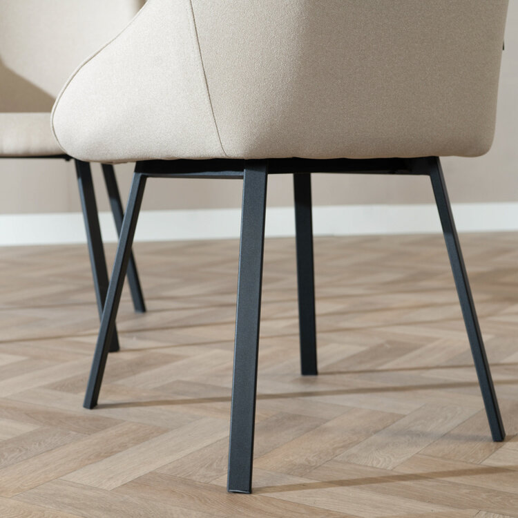 Esszimmerstuhl Lova recycelter Stoff taupe