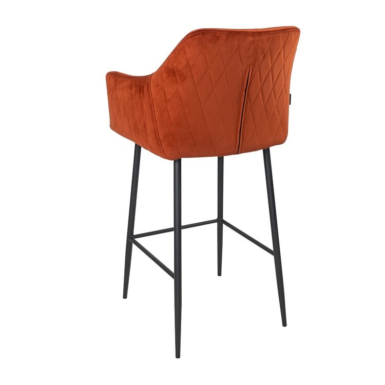 Barhocker Samt Nelly mit Armlehne kupfer 78cm