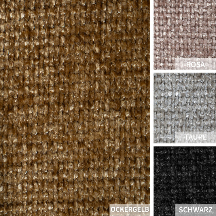 Kissen Feline Chenille Stoff ockergelb/cognac 25x45 cm