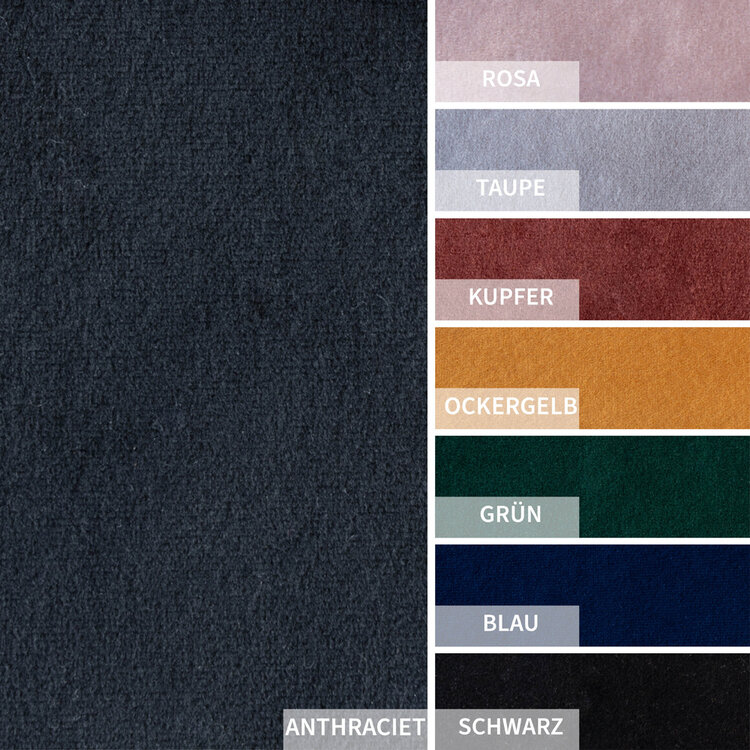 Esszimmerstuhl Samt Fiona mit Armlehne  anthrazit