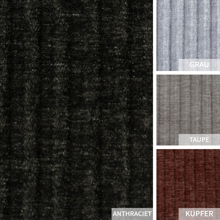 Ecksofa Kansas Chenille anthrazit / grün rechts