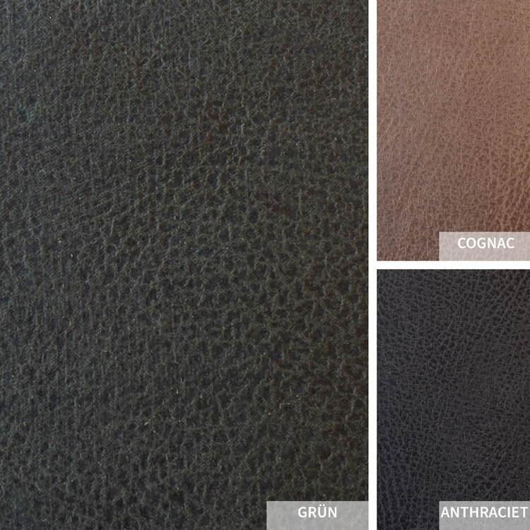 Esszimmerstuhl Leder Royce mit Rollen grün