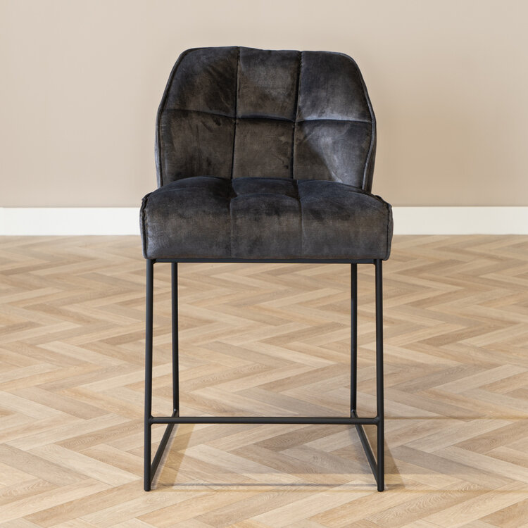 Barhocker Janna Samt anthrazit 70 cm