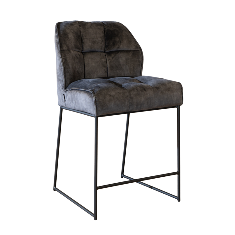 Barhocker Janna Samt anthrazit 70 cm