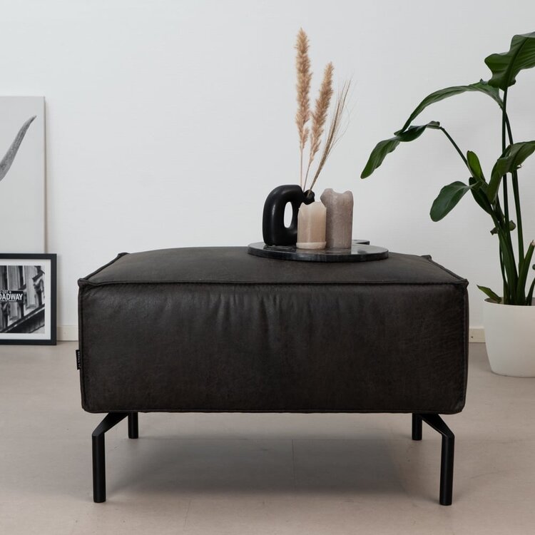 Hocker Kansas Eco-Leder anthrazit