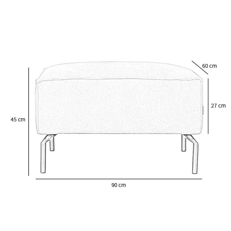 Hocker Kansas Stoff rosa