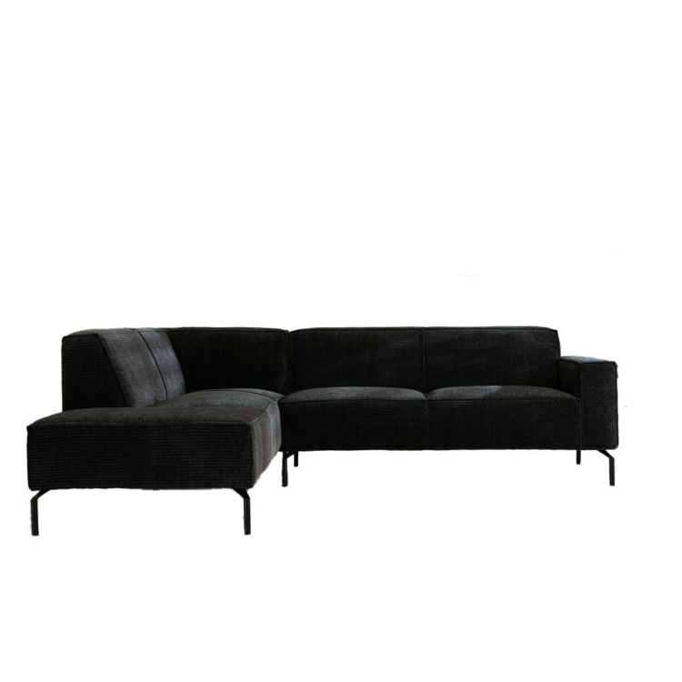 Ecksofa Kansas Chenille anthrazit / grün links