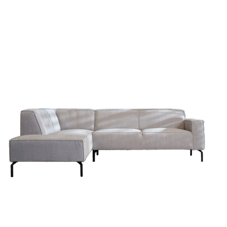 Ecksofa Kansas Chenille hellgrau links