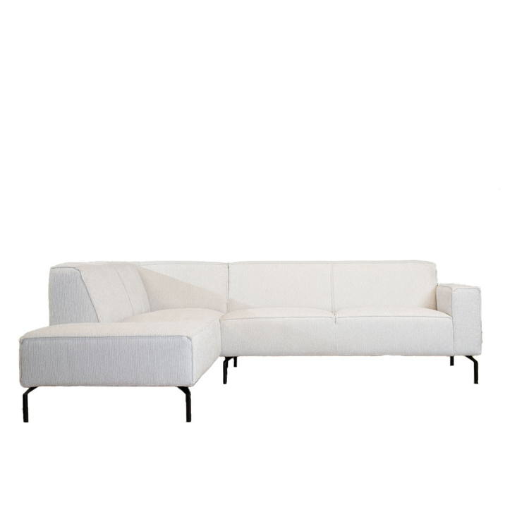Ecksofa Kansas Stoff off white links