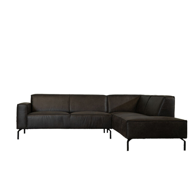 Ecksofa Kansas Leder anthrazit rechts