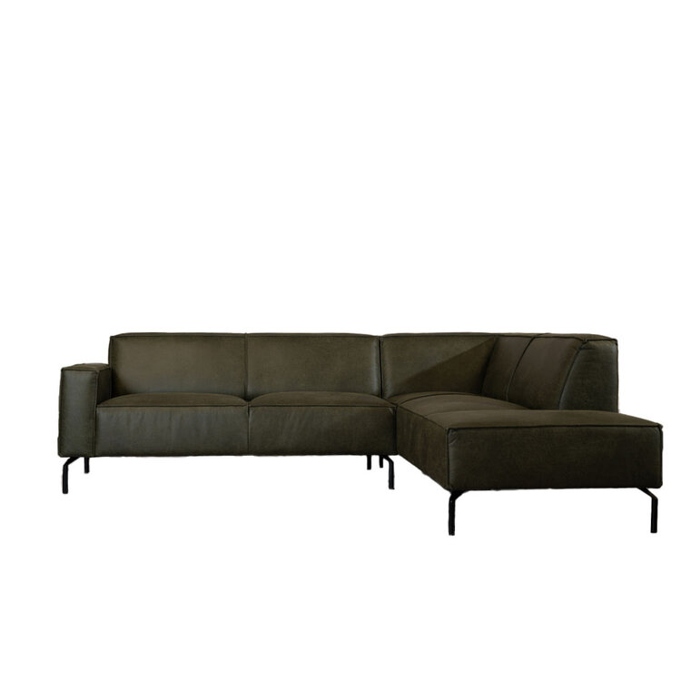 Ecksofa Kansas Leder olivgrün rechts