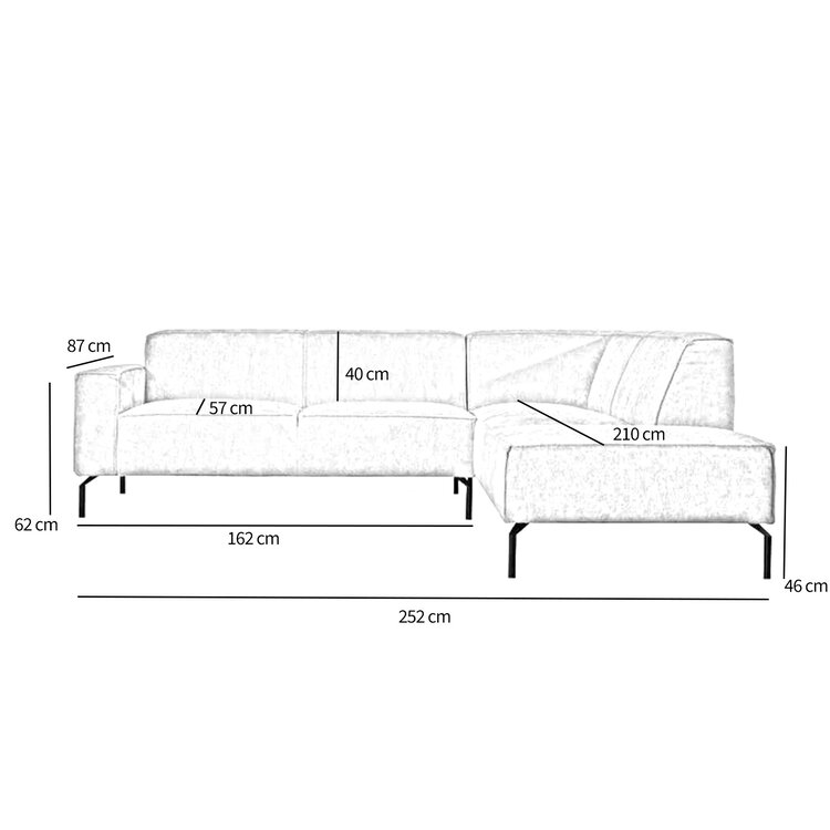Ecksofa Kansas Stoff rosa rechts