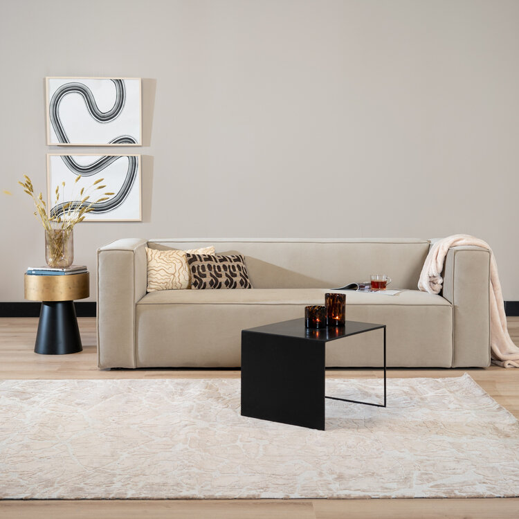 Samt Sofa Memphis 3-Sitzer creme