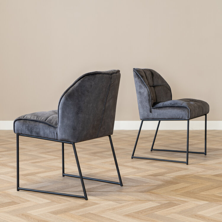 Esszimmerstuhl Samt Janna anthrazit