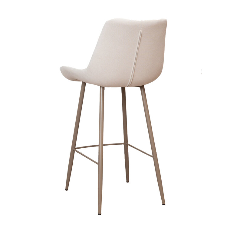 Barhocker Maud recycelter Stoff off white