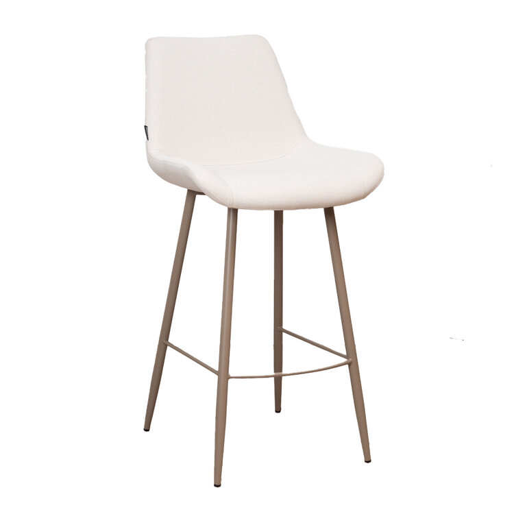 Barhocker Maud recycelter Stoff off white