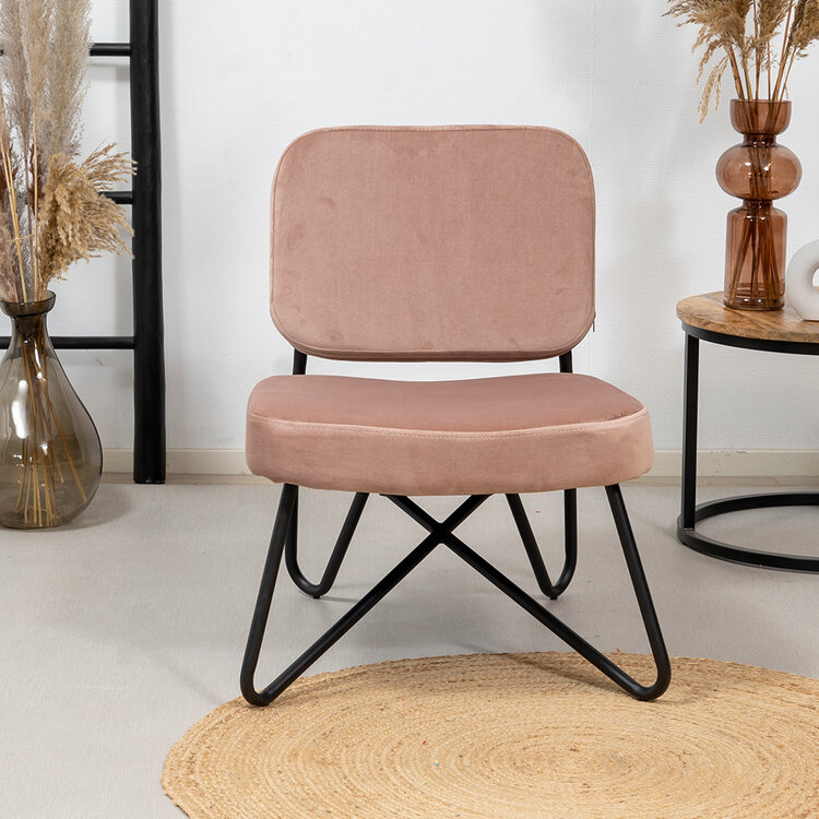 Samt Sessel Julia modern rosa