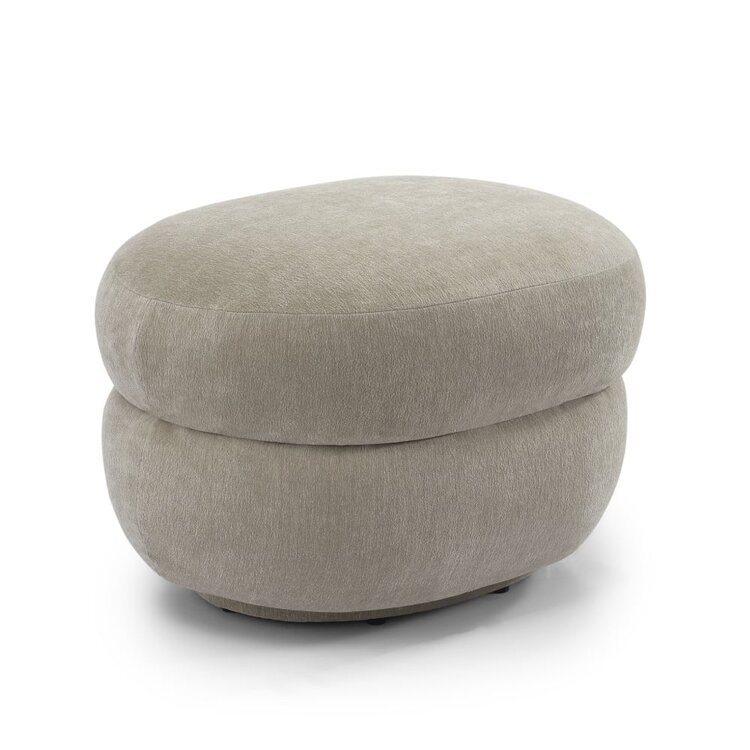 Hocker Mia Chenille taupe oval