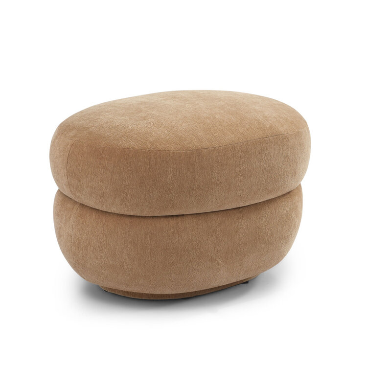 Hocker Mia Chenille oval terrakotta