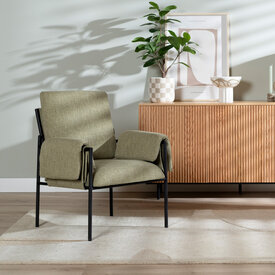 Sessel Urban Leinen olivgrün