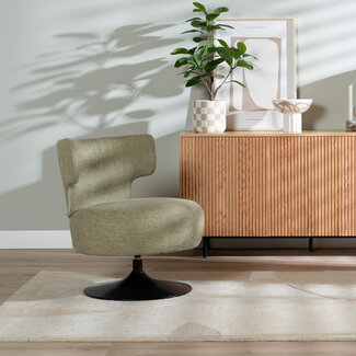 Sessel Metro Leinen drehbar olivgrün