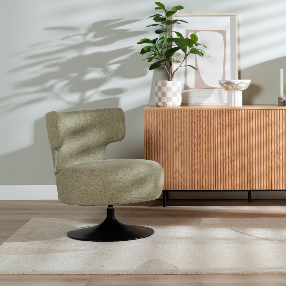 Sessel Metro Leinen drehbar olivgrün