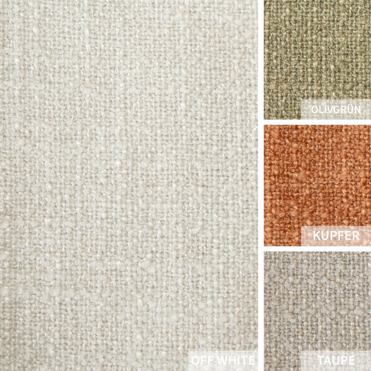 Sessel mit Hocker Palma Leinen drehbar Off white