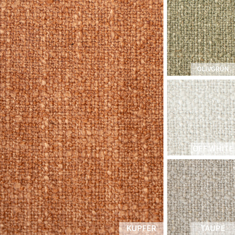 Sessel mit Hocker Santa Leinen drehbar kupfer