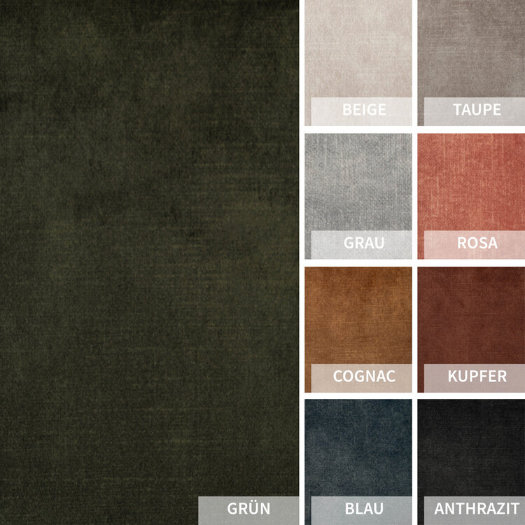 Samt Hocker Beau rund grün