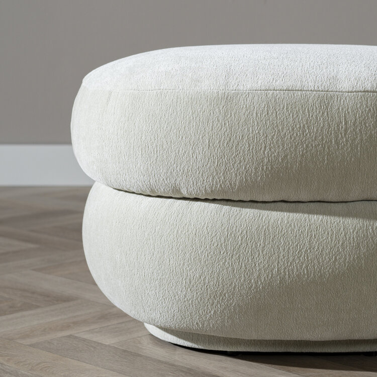 Hocker Mia Chenille mintgrün oval