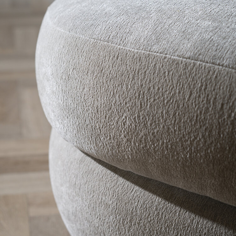 Hocker Mia Chenille taupe oval