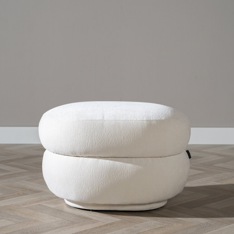 Hocker Mia Chenille off white oval