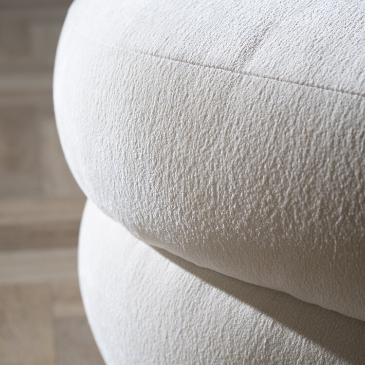 Hocker Mia Chenille off white oval