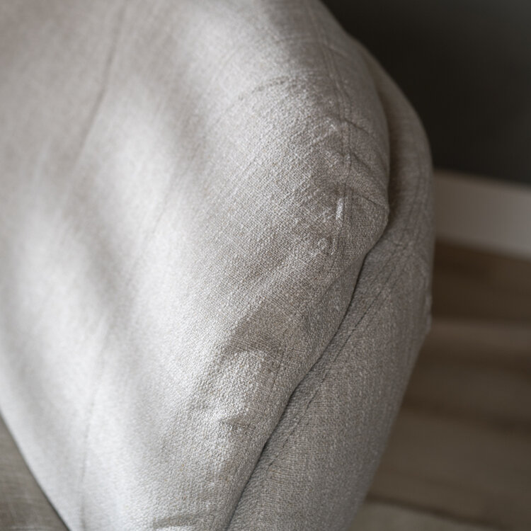 Sessel mit Hocker Isobel Leinen drehbar taupe