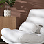 Sessel mit Hocker Cristo Leinen drehbar Off white