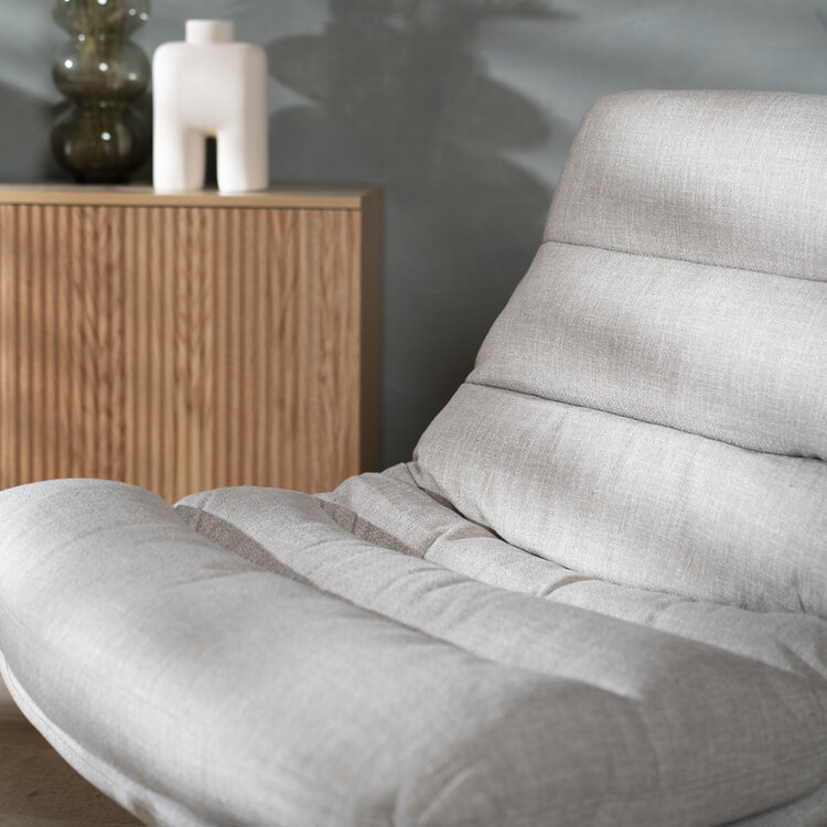 Sessel mit Hocker Cristo Leinen drehbar taupe