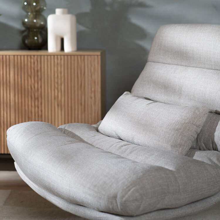 Sessel mit Hocker Cristo Leinen drehbar taupe