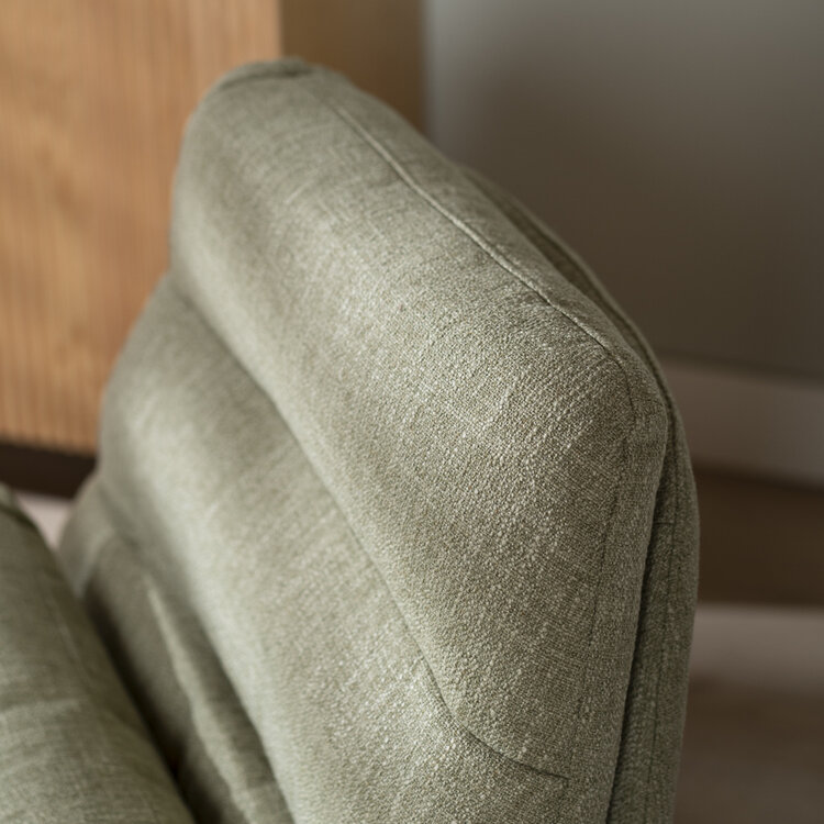 Sessel mit Hocker Cristo Leinen drehbar olivgrün