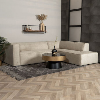 Ecksofa Memphis Stoff taupe rechts