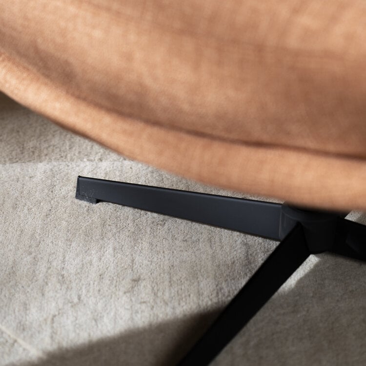 Sessel mit Hocker Cristo Leinenstoff drehbar kupfer