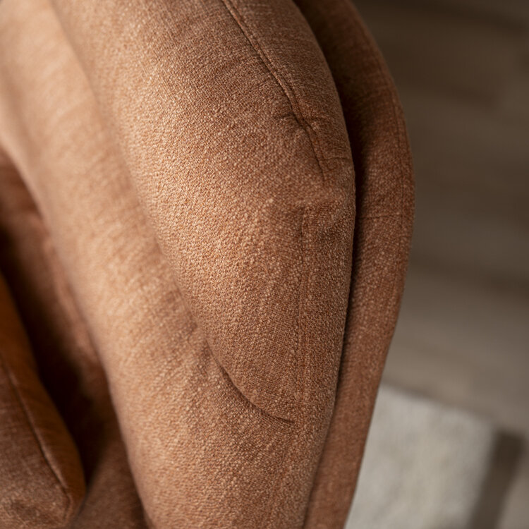 Sessel mit Hocker Cristo Leinenstoff drehbar kupfer