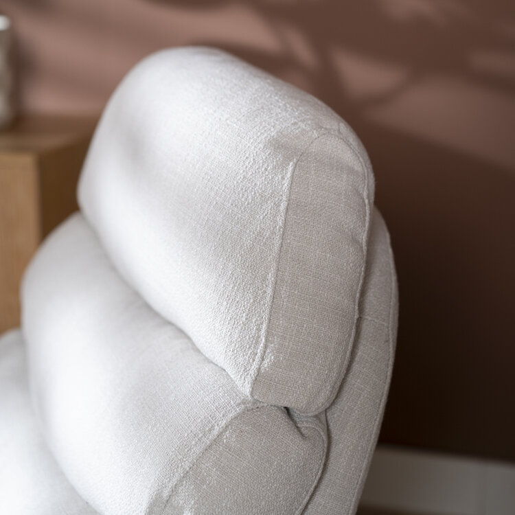 Sessel mit Hocker Palma Leinen drehbar Off white