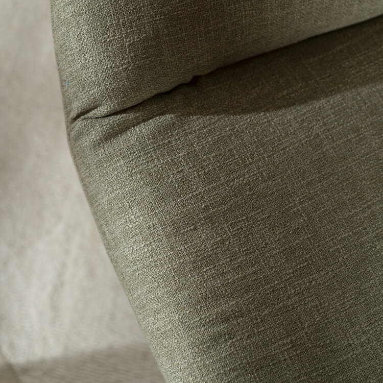 Sessel mit Hocker Palma Leinen drehbar olivgrün