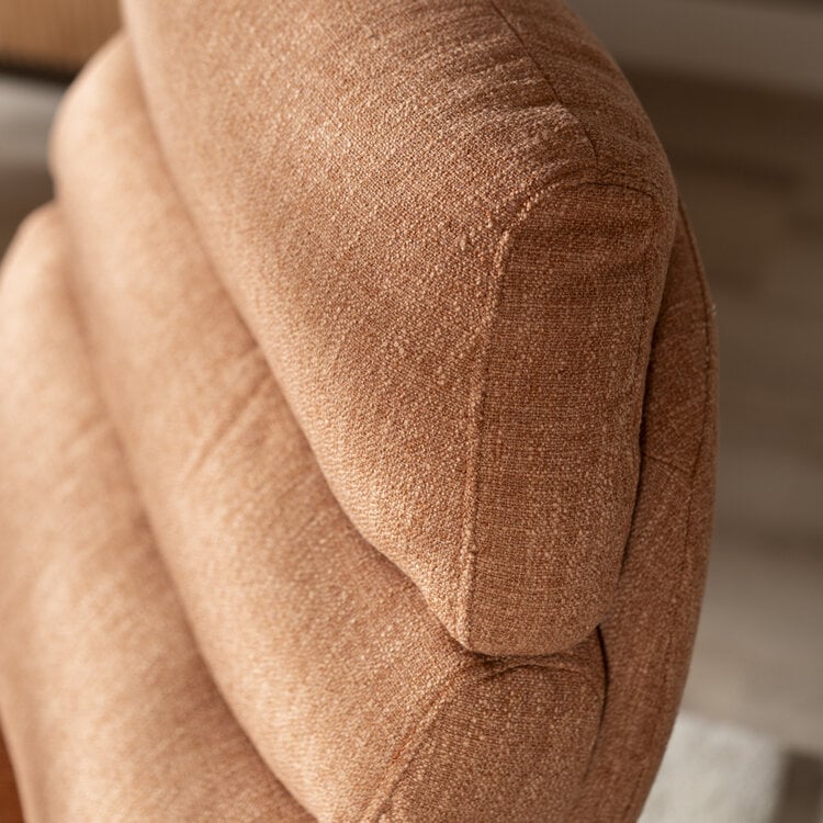 Sessel mit Hocker Palma Leinen drehbar kupfer